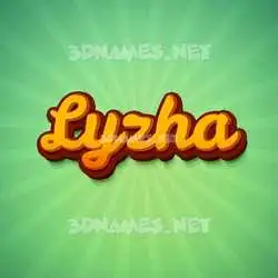 lyzha in Green Rays style - 3D name wallpaper