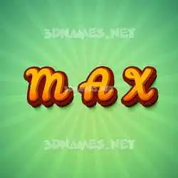 m a x in Green Rays style - 3D name wallpaper