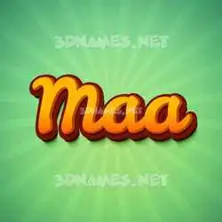 maa in Green Rays style - 3D name wallpaper