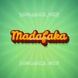 madafaka in Green Rays style - 3D name wallpaper