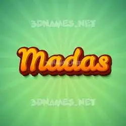 madas in Green Rays style - 3D name wallpaper