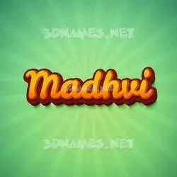 madhvi in Green Rays style - 3D name wallpaper