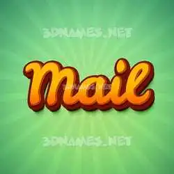 mail in Green Rays style - 3D name wallpaper