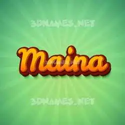 maina in Green Rays style - 3D name wallpaper