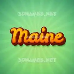 maine in Green Rays style - 3D name wallpaper