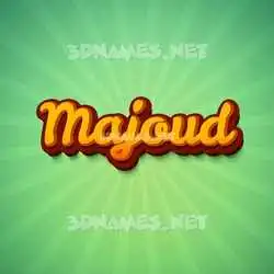 majoud in Green Rays style - 3D name wallpaper