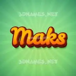 maks in Green Rays style - 3D name wallpaper