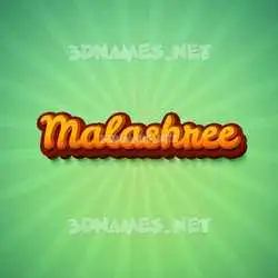 malashree in Green Rays style - 3D name wallpaper