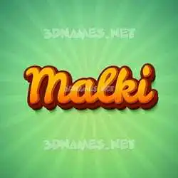 malki in Green Rays style - 3D name wallpaper
