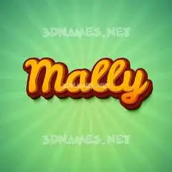 mally in Green Rays style - 3D name wallpaper