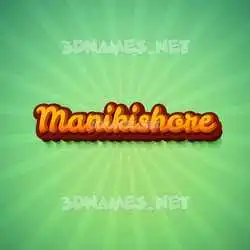 manikishore in Green Rays style - 3D name wallpaper