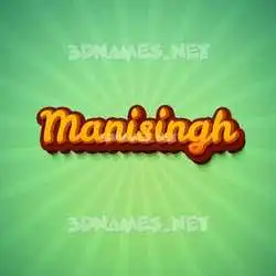manisingh in Green Rays style - 3D name wallpaper