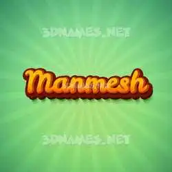 manmesh in Green Rays style - 3D name wallpaper