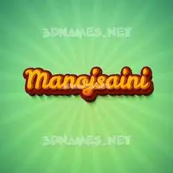 manojsaini in Green Rays style - 3D name wallpaper