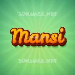 mansi in Green Rays style - 3D name wallpaper