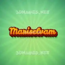 mariselvam in Green Rays style - 3D name wallpaper