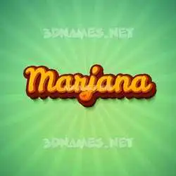 marjana in Green Rays style - 3D name wallpaper