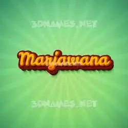 marjawana in Green Rays style - 3D name wallpaper