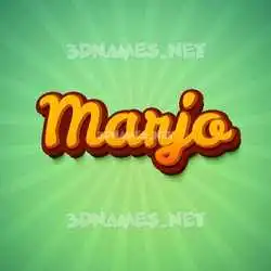 marjo in Green Rays style - 3D name wallpaper
