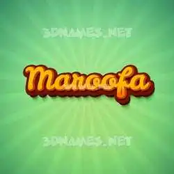 maroofa in Green Rays style - 3D name wallpaper