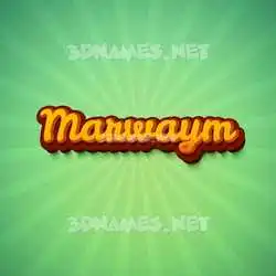 marwaym in Green Rays style - 3D name wallpaper