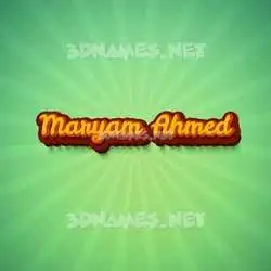 maryam ahmed in Green Rays style - 3D name wallpaper