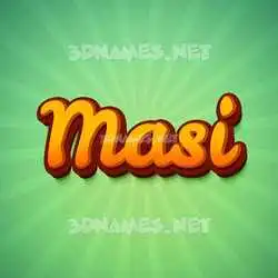 masi in Green Rays style - 3D name wallpaper