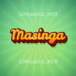 masinga in Green Rays style - 3D name wallpaper