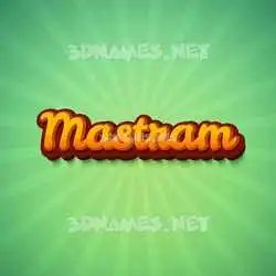 mastram in Green Rays style - 3D name wallpaper