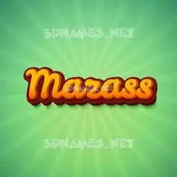 mazass in Green Rays style - 3D name wallpaper