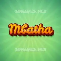 mbatha in Green Rays style - 3D name wallpaper