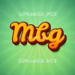 mbg in Green Rays style - 3D name wallpaper