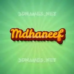 mdhaneef in Green Rays style - 3D name wallpaper