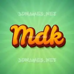 mdk in Green Rays style - 3D name wallpaper