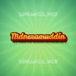 mdnezamuddin in Green Rays style - 3D name wallpaper