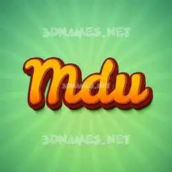 mdu in Green Rays style - 3D name wallpaper