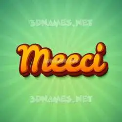 meeci in Green Rays style - 3D name wallpaper