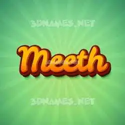 meeth in Green Rays style - 3D name wallpaper