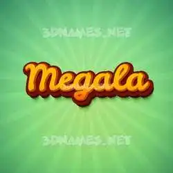 megala in Green Rays style - 3D name wallpaper
