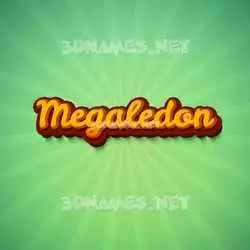 megaledon in Green Rays style - 3D name wallpaper