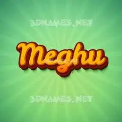 meghu in Green Rays style - 3D name wallpaper
