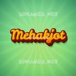 mehakjot in Green Rays style - 3D name wallpaper