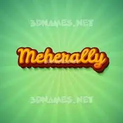 meherally in Green Rays style - 3D name wallpaper