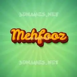 mehfooz in Green Rays style - 3D name wallpaper