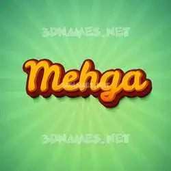 mehga in Green Rays style - 3D name wallpaper