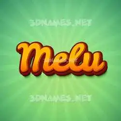 melu in Green Rays style - 3D name wallpaper
