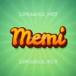 memi in Green Rays style - 3D name wallpaper