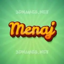 menaj in Green Rays style - 3D name wallpaper