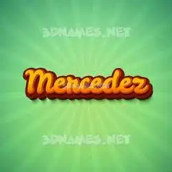 mercedez in Green Rays style - 3D name wallpaper