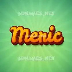 meric in Green Rays style - 3D name wallpaper